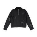 Chrome Hearts Black Patent Leather Cross Half Zip Sweatshirt