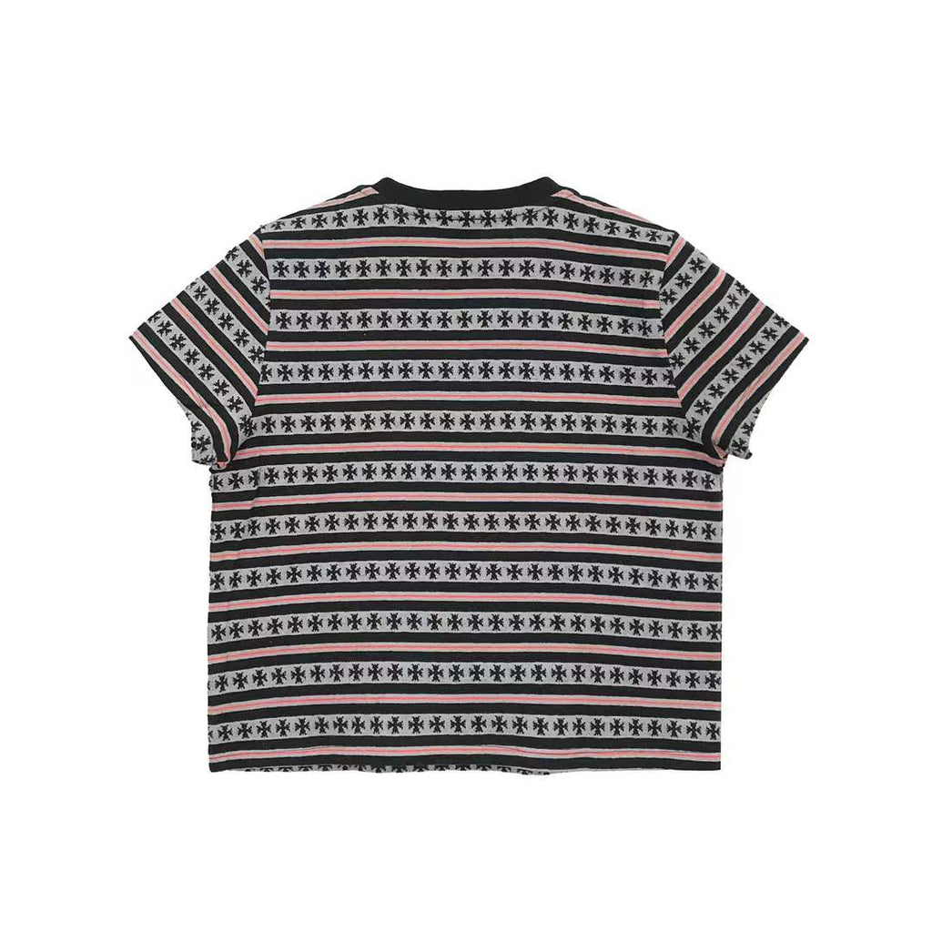 Chrome Hearts Black & Red Stripe Women's Short Sleeve Tee