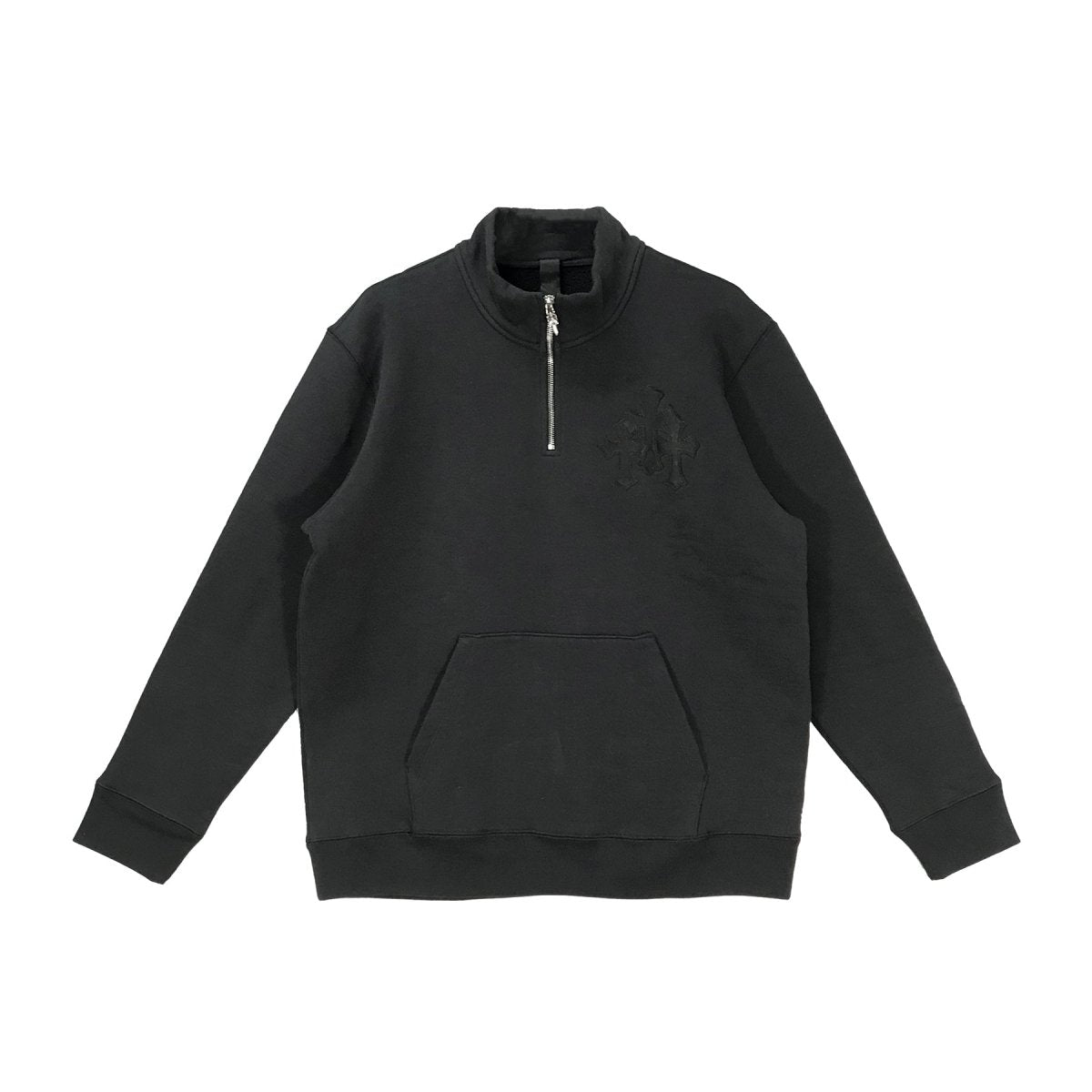 Chrome Hearts Black Triple Cross Half Zip Sweatshirt