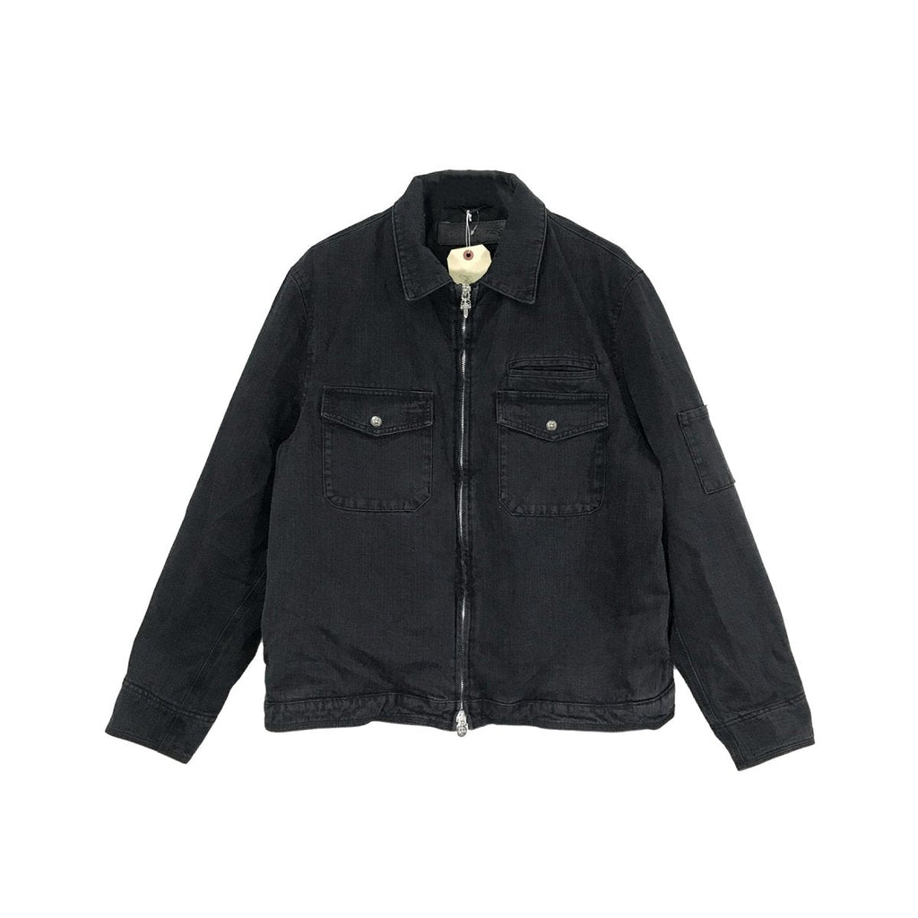 Chrome Hearts Black Wash Denim Dagger Zip Jacket