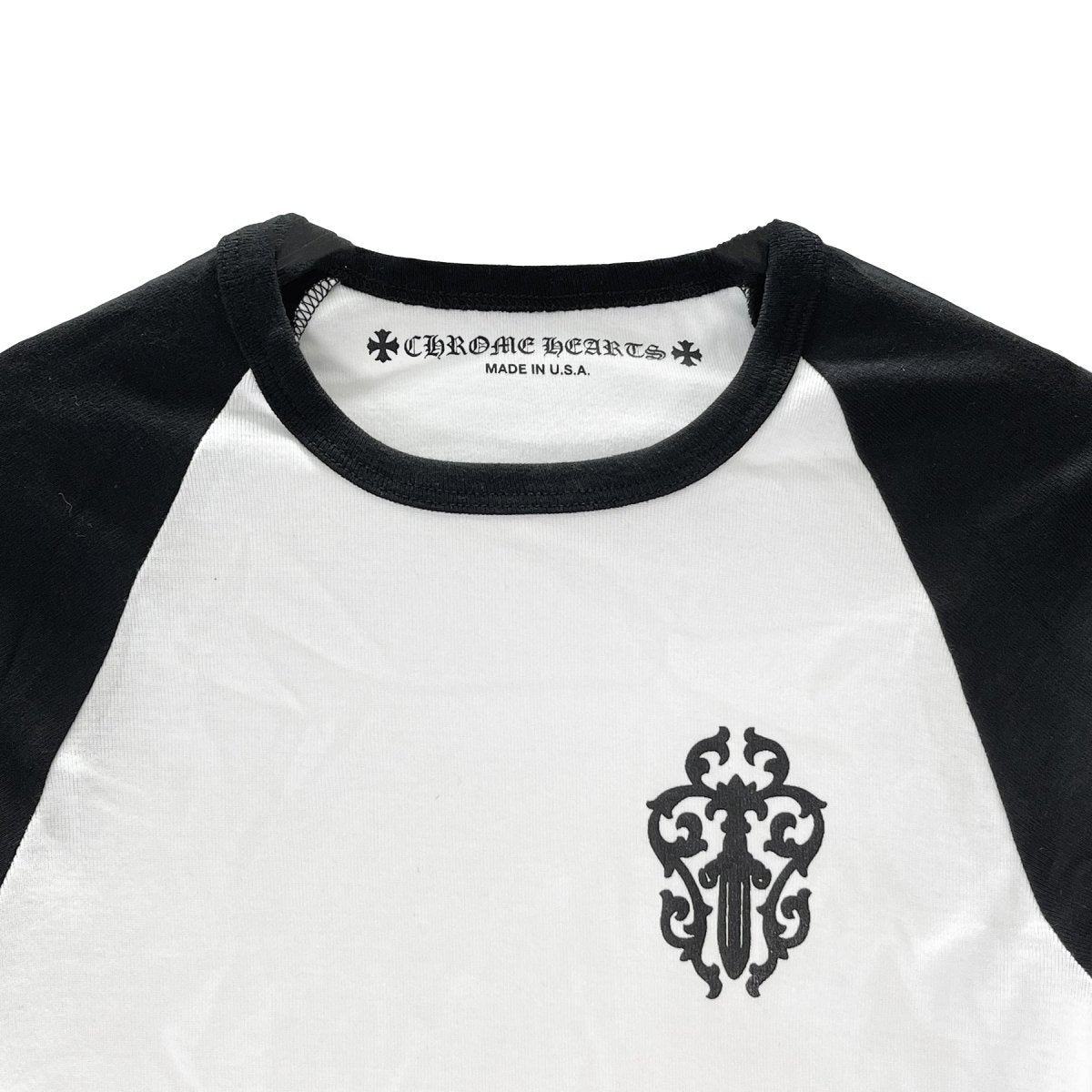Chrome Hearts Black White Dagger Baseball Long Mid Sleeve Babyshirt