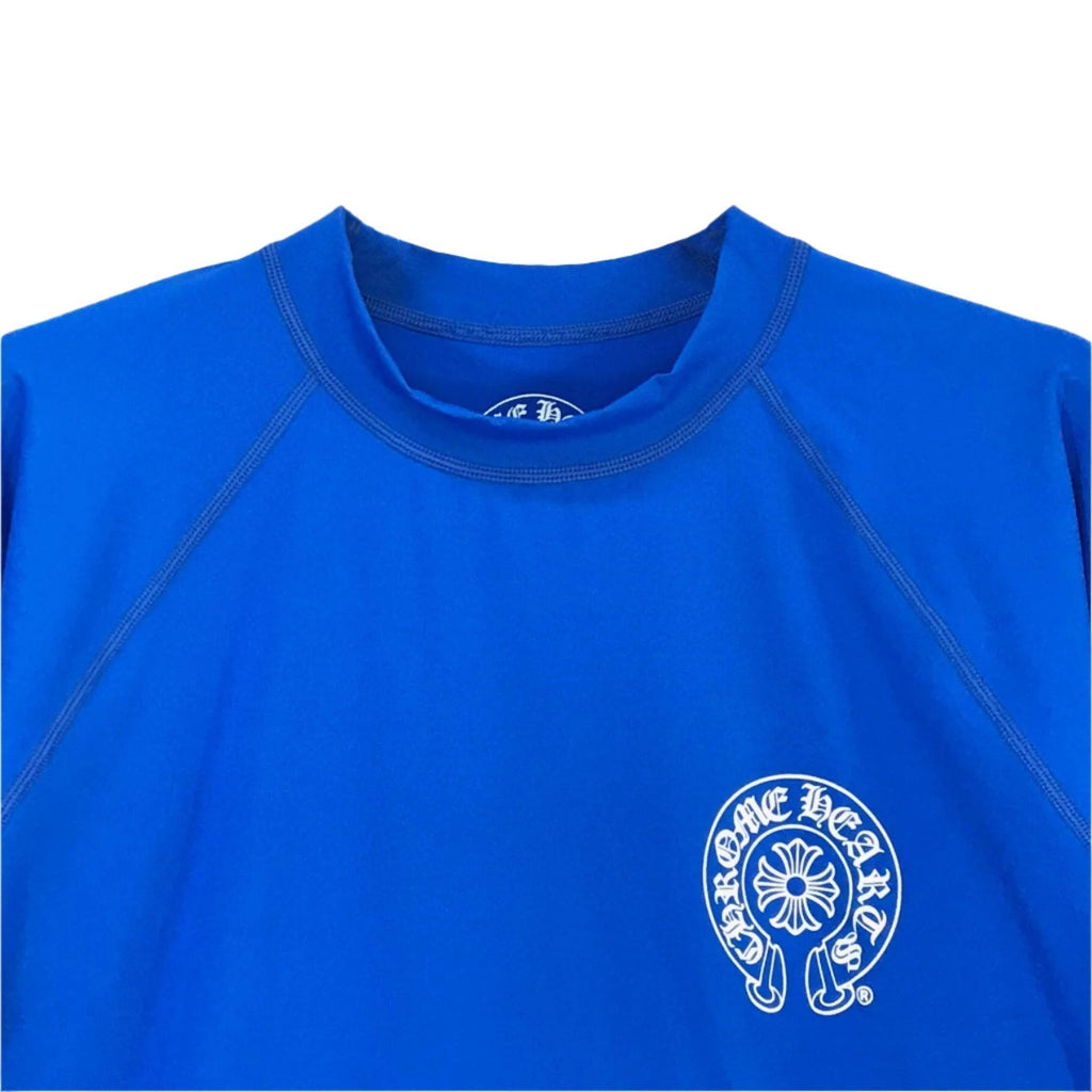 Chrome Hearts Blue Horseshoe Script Logo Biking Long Sleeve Shirt - Premium Cotton Unisex Cycling Top