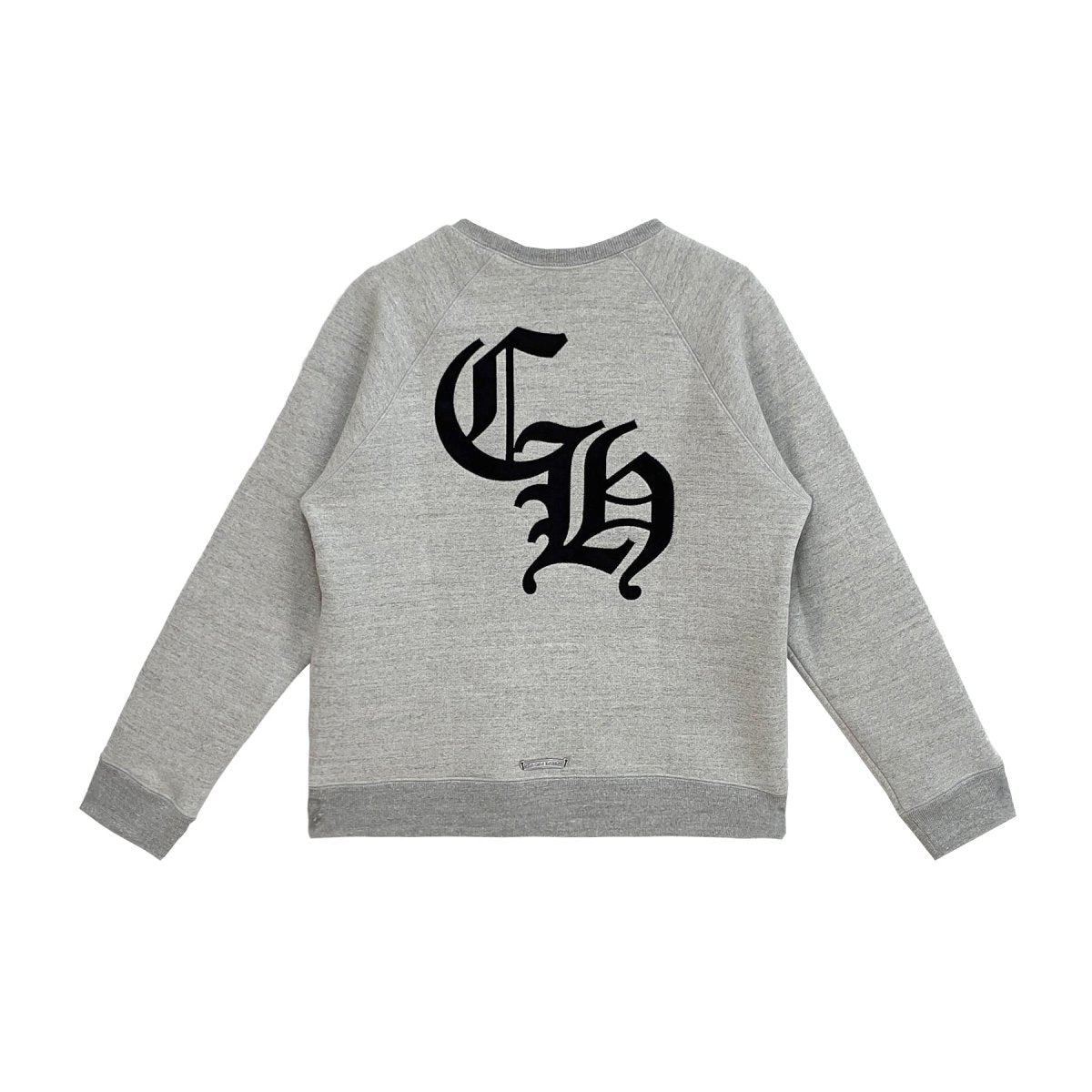 Chrome Hearts CH Cross Leather Patch Grey Sweatshirt - back view