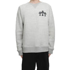 Chrome Hearts CH Cross Leather Patch Grey Sweatshirt - detail view