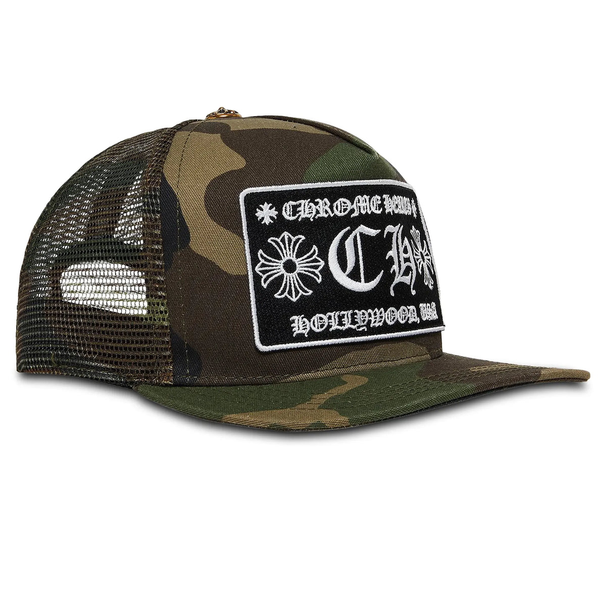 Chrome Hearts CH Hollywood Trucker Cap - Camo Green