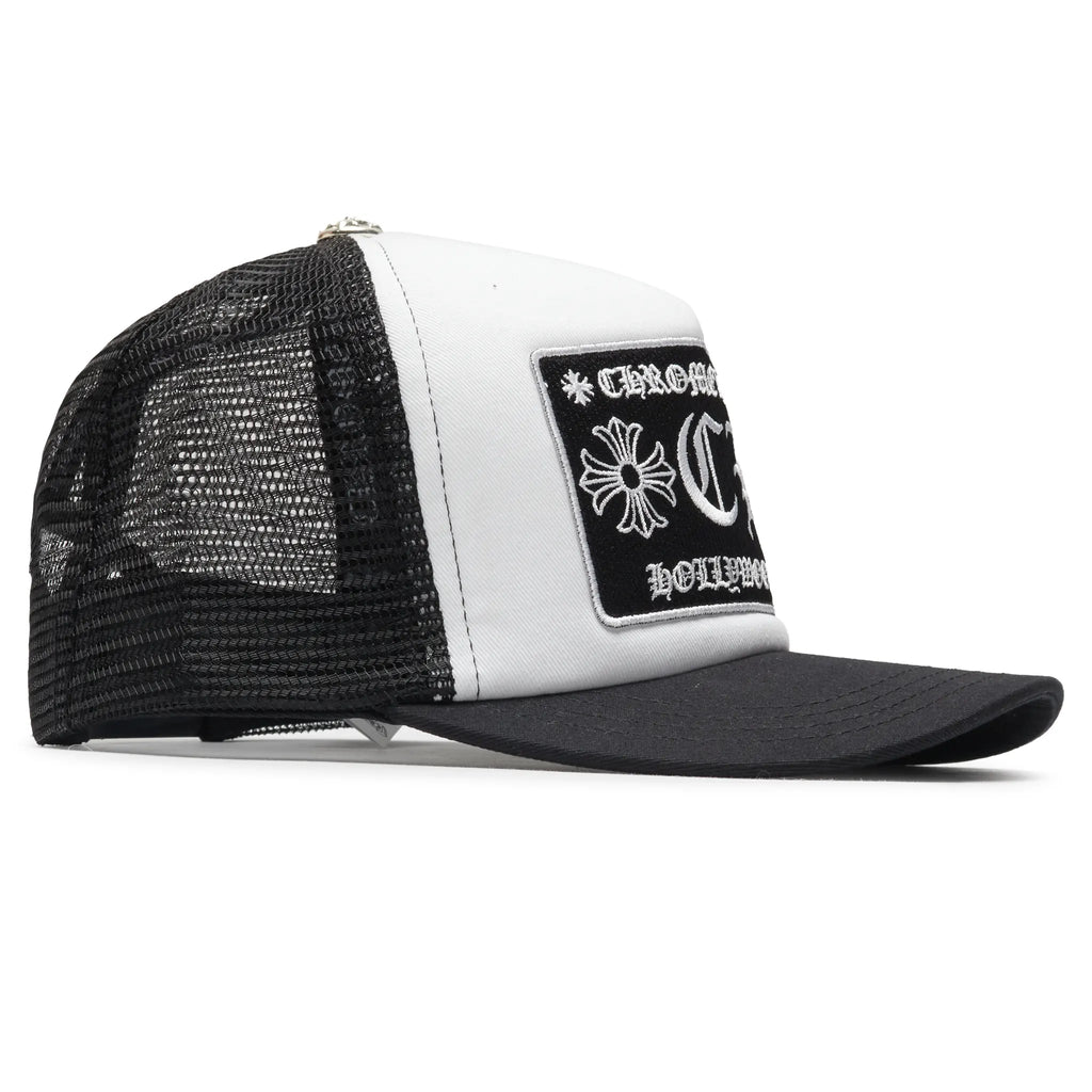 Chrome Hearts CH Hollywood Trucker Cap - White/Black