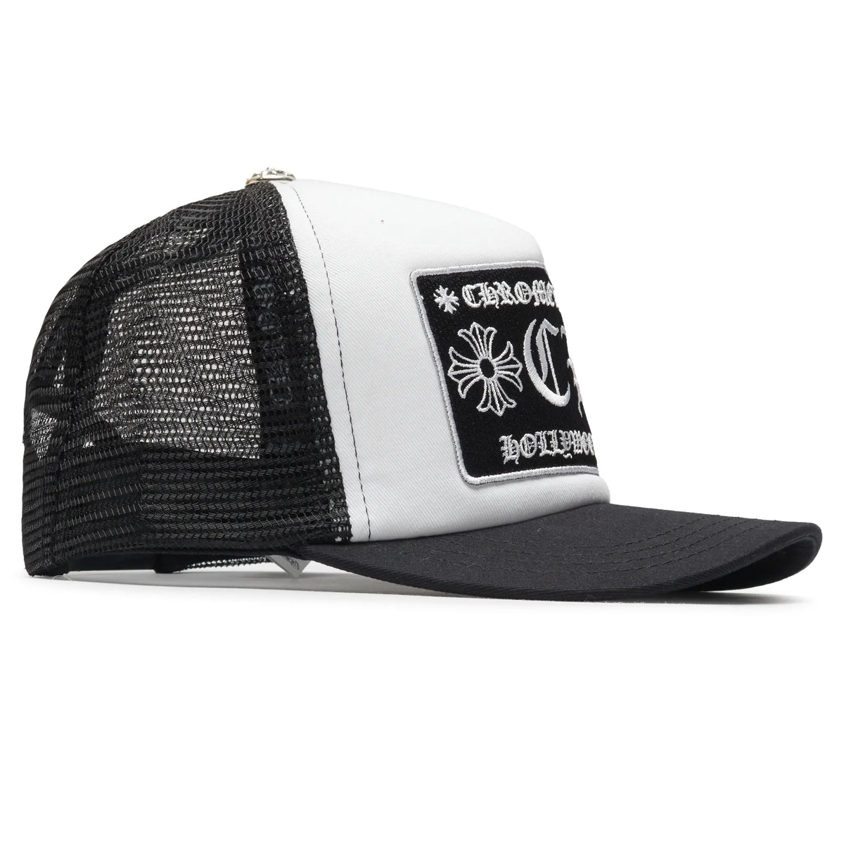 Chrome Hearts CH Hollywood Trucker Cap - White/Black
