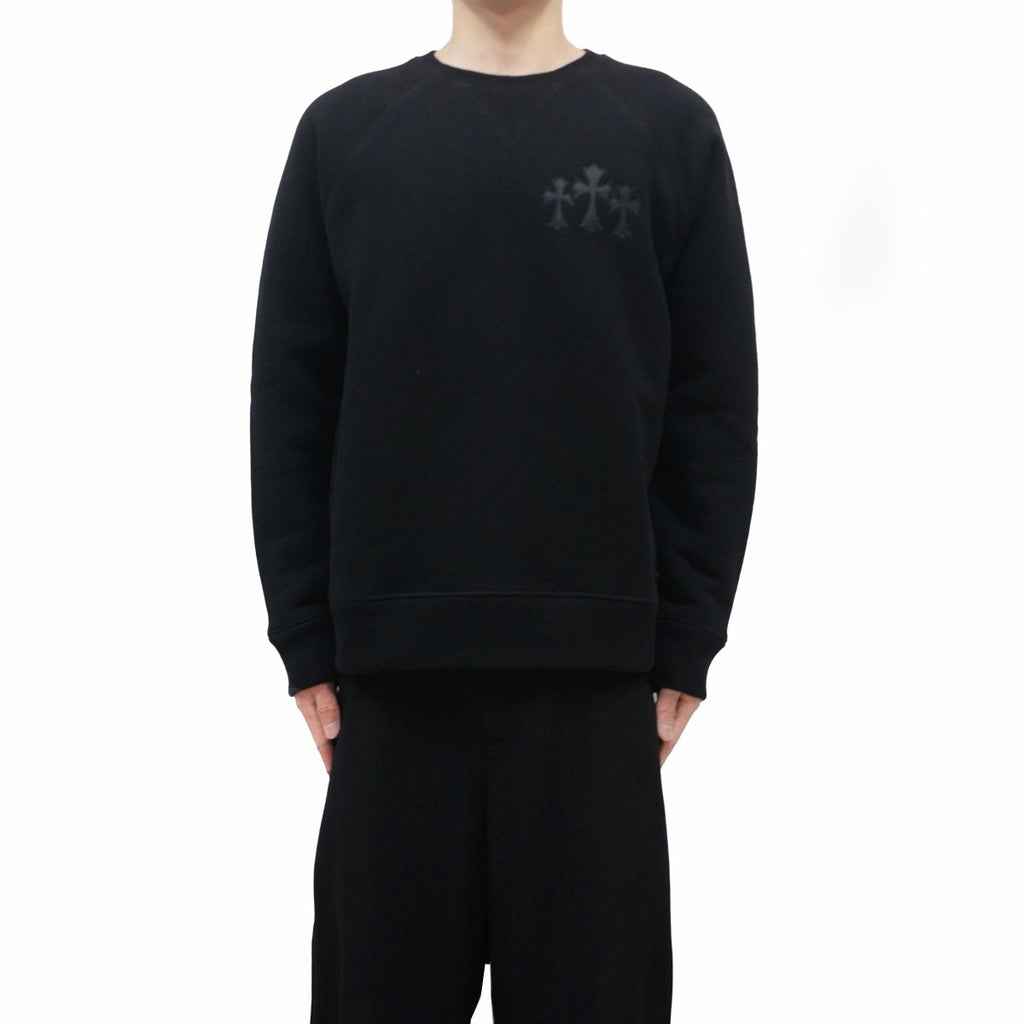 Chrome Hearts CH Logo Cross Leather Patch Sweatshirt in Black