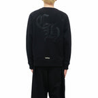 Chrome Hearts CH Logo Cross Leather Patch Sweatshirt in Black