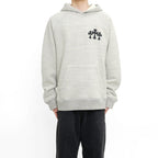 Chrome Hearts CH Logo Cross Leather Patch Grey Pullover Hoodie