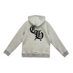 Chrome Hearts CH Logo Cross Leather Patch Grey Pullover Hoodie