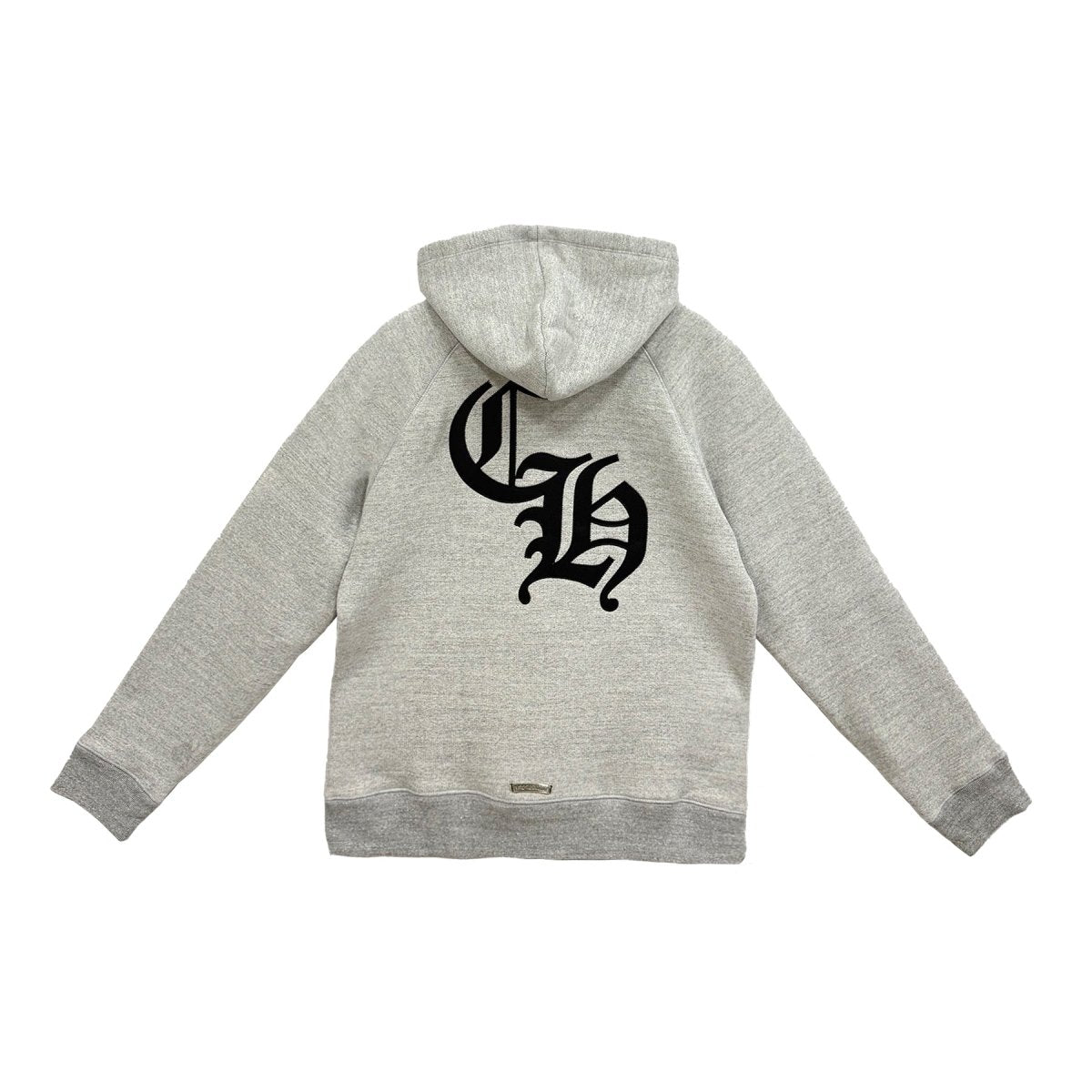 Chrome Hearts CH Logo Cross Leather Patch Grey Pullover Hoodie