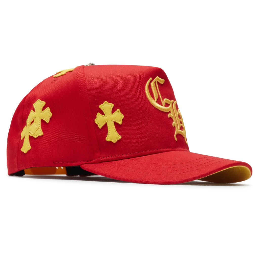 Chrome Hearts Cross Patch Baseball Cap - Red/Yellow