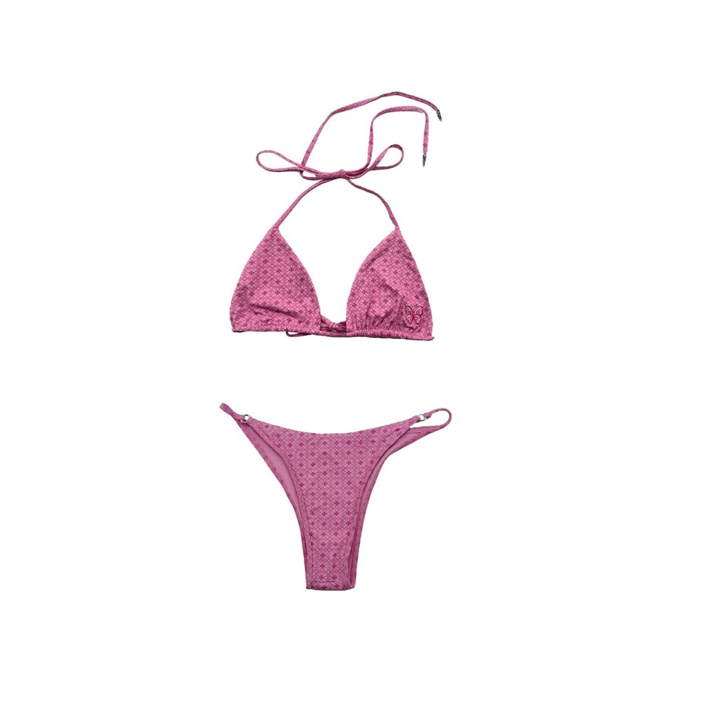 Chrome Hearts Dipped In Blue Pink Swim Bikini