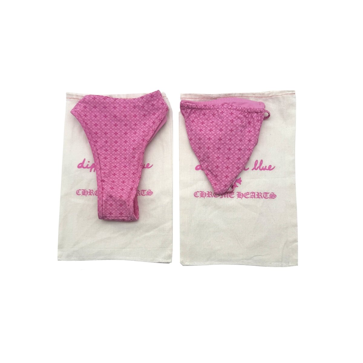 Chrome Hearts Dipped In Blue Pink Swim Bikini