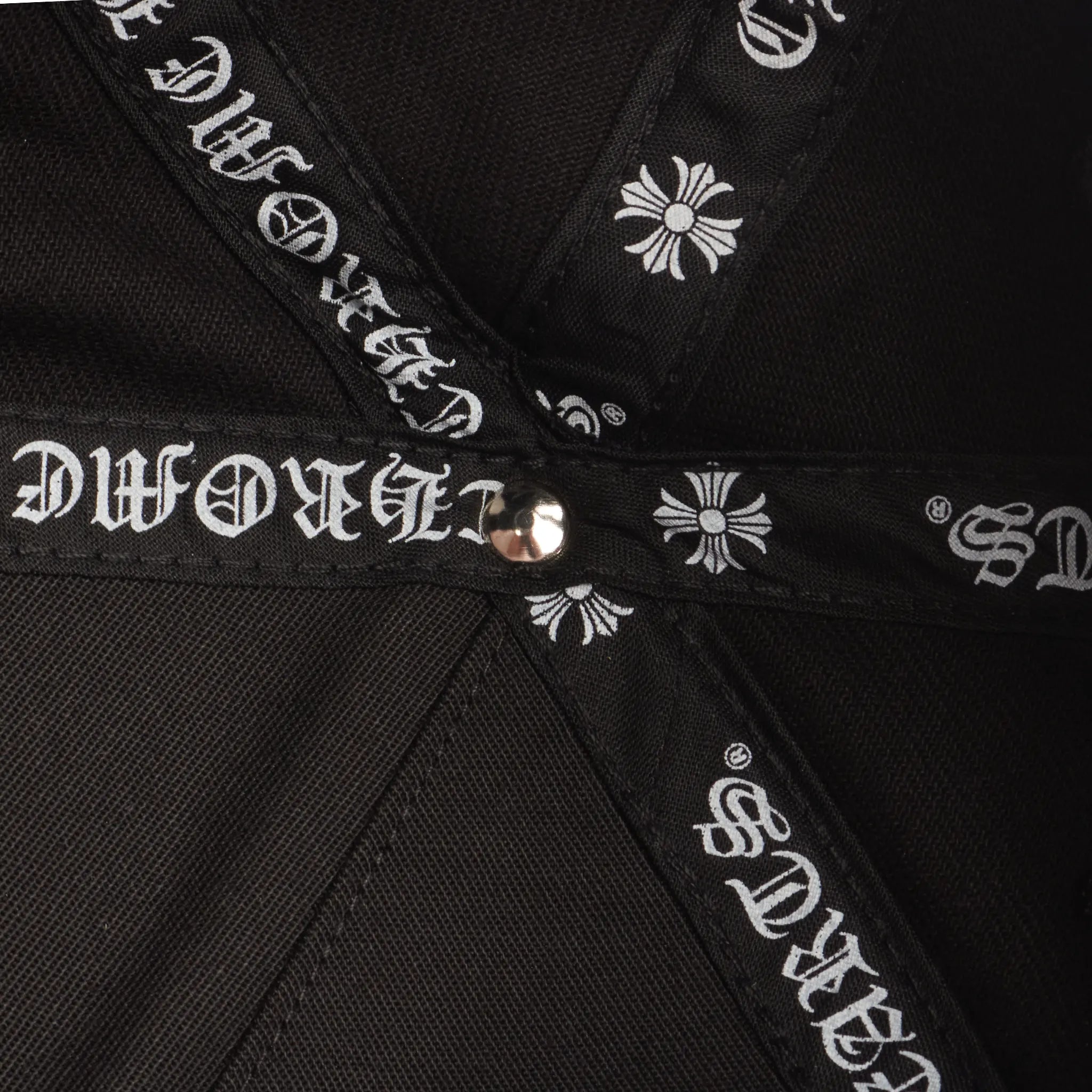 Chrome Hearts Embroidered Scroll Baseball Cap - Black/White