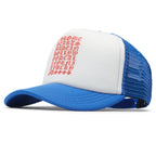 Chrome Hearts Eyechart Trucker Cap - Blue/White/Red