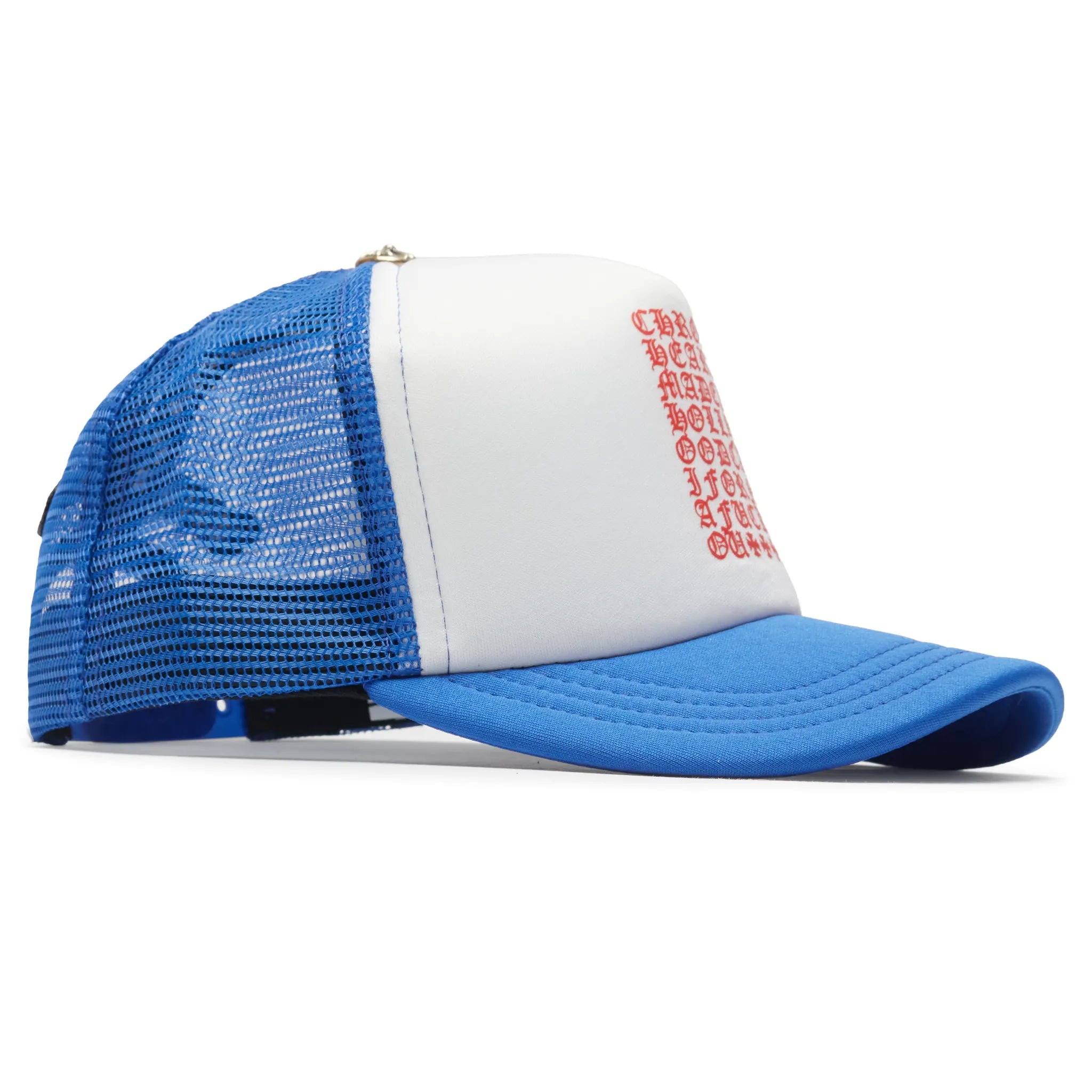 Chrome Hearts Eyechart Trucker Cap - Blue/White/Red