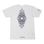 Chrome Hearts White t-shirt with black decorative emblem on a white background