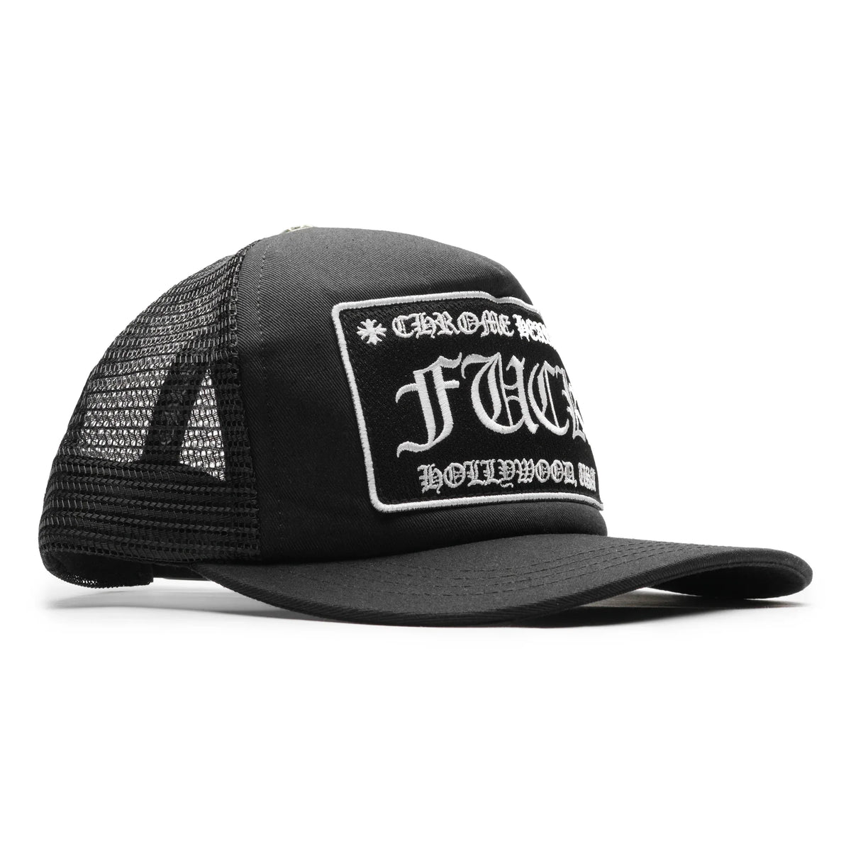 Chrome Hearts Fuck Hollywood Trucker Cap - Black