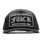 Chrome Hearts Fuck Hollywood Trucker Cap - Black
