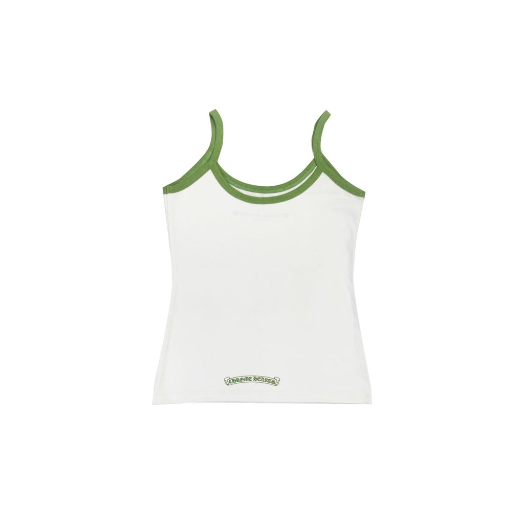 Chrome Hearts Horseshoe Logo Green White Tank Top