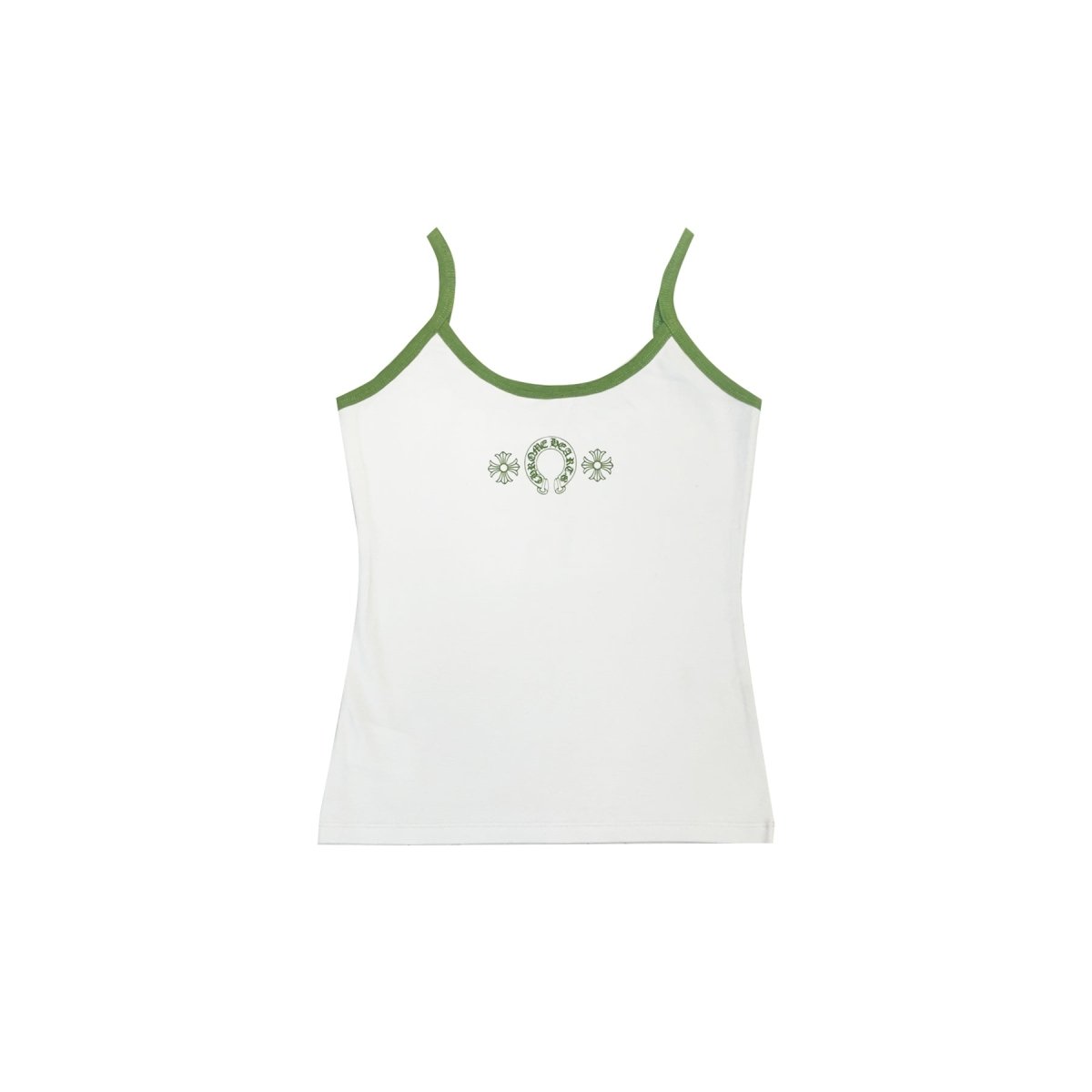 Chrome Hearts Horseshoe Logo Green White Tank Top