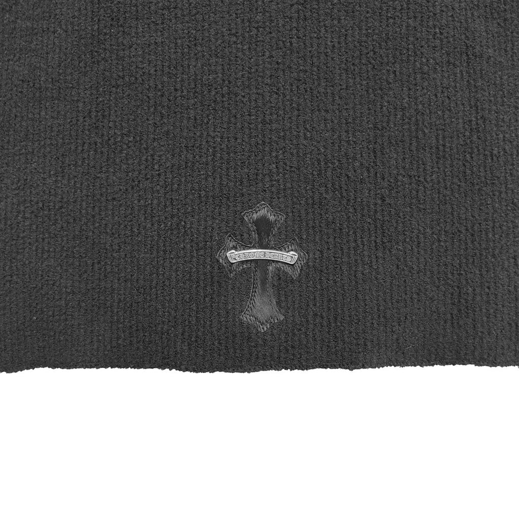 Chrome Hearts Horsehair Cross Half Turtleneck Knitted Sweater - close up