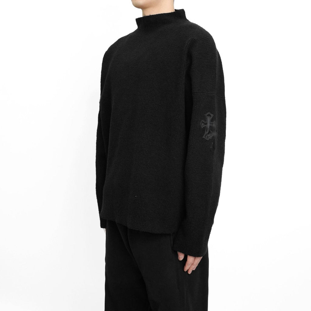 Chrome Hearts Horsehair Cross Half Turtleneck Knitted Sweater - side view