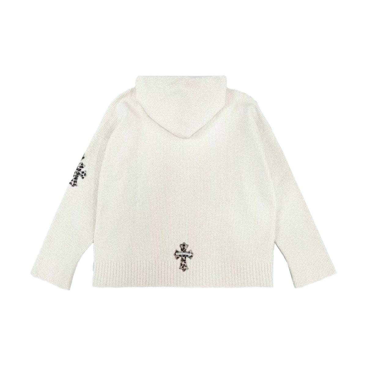 Chrome Hearts Leopard Cross Patch Cashmere Pullover Hoodie