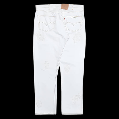 Chrome Hearts White Cotton Denim Jeans