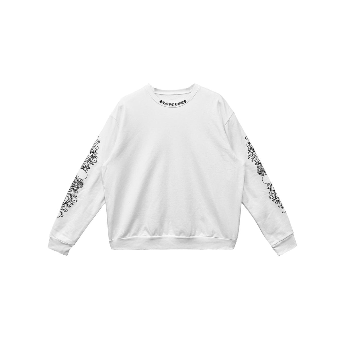 Chrome Hearts Love You Letter Sweatshirt - White Cotton Crewneck - front view