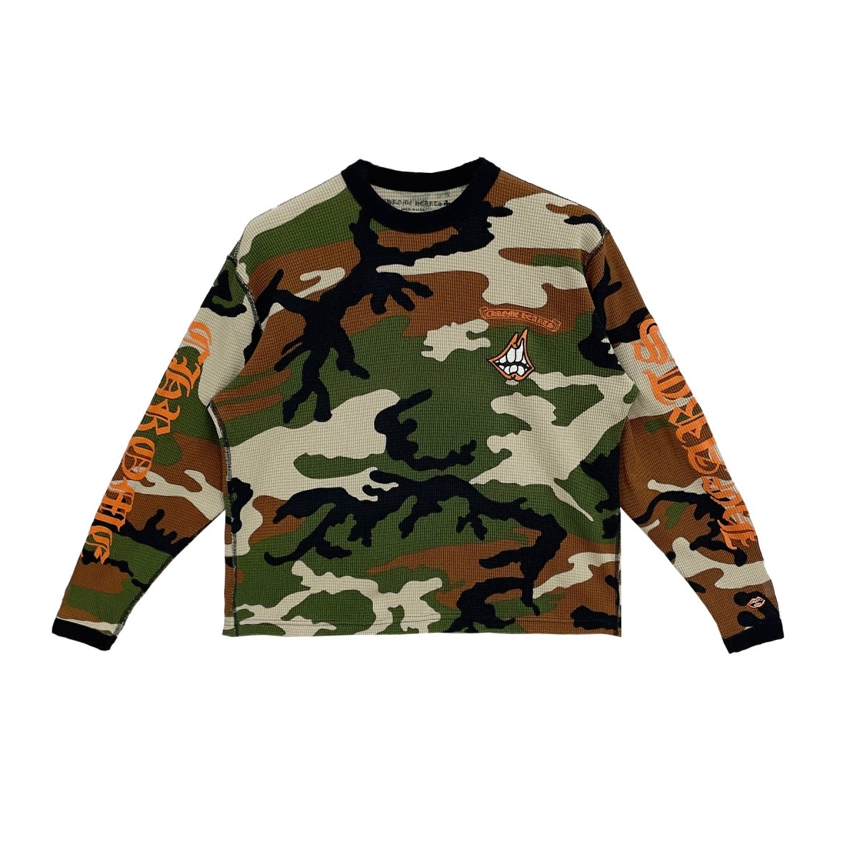 Chrome Hearts Matty Boy Camouflage Waffle Thermal Long Sleeve Tee - back view