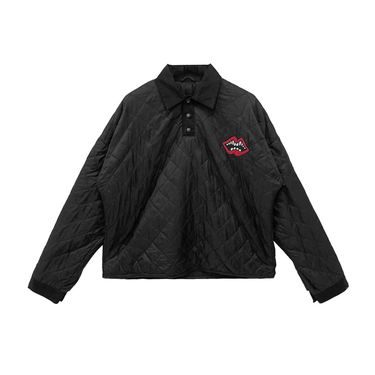 Chrome Hearts Matty Boy Chomper Quilted Nylon Polo Jacket in Black