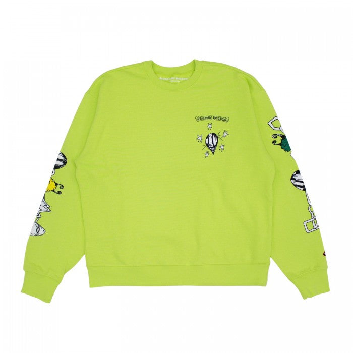 Chrome Hearts Matty Boy Link Crewneck Sweatshirt in Lime Green