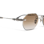 Chrome Hearts Pills III Silver Brown Diamond-Cut Sunglasses