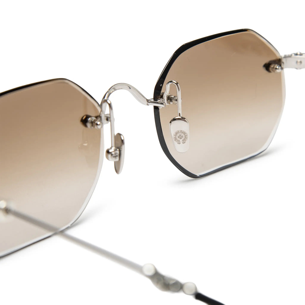 Chrome Hearts Pills III Silver Brown Diamond-Cut Sunglasses
