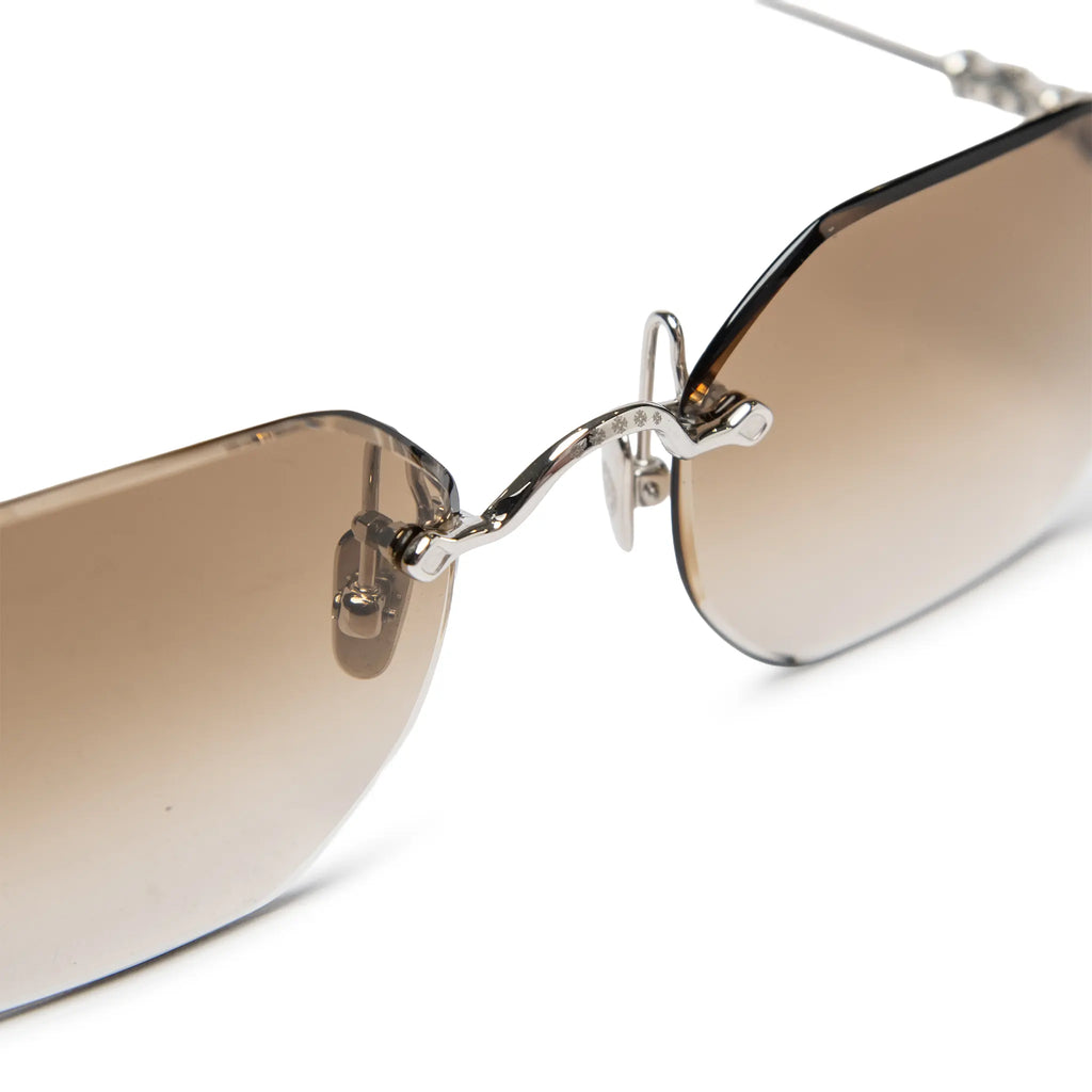 Chrome Hearts Pills III Silver Brown Diamond-Cut Sunglasses