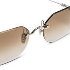 Chrome Hearts Pills III Silver Brown Diamond-Cut Sunglasses