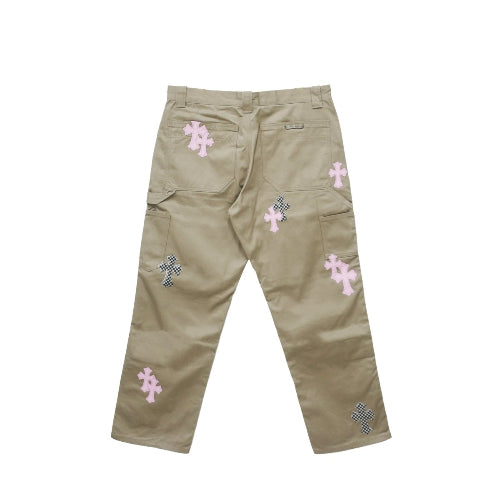 hrome-hearts-pink-cross-leather-patch-carpenter-pants