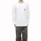 Chrome Hearts Red Dagger White Long Sleeve T-Shirt - Premium Cotton Tee - detail view