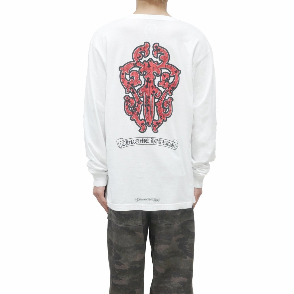 Chrome Hearts Red Dagger White Long Sleeve T-Shirt - Premium Cotton Tee - lifestyle shot