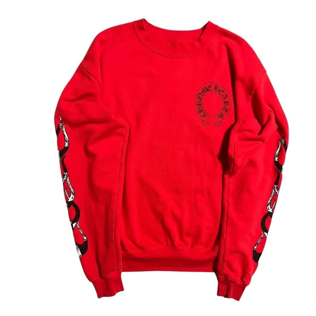 Chrome Hearts Red Long Sleeve Sweatshirt - back view