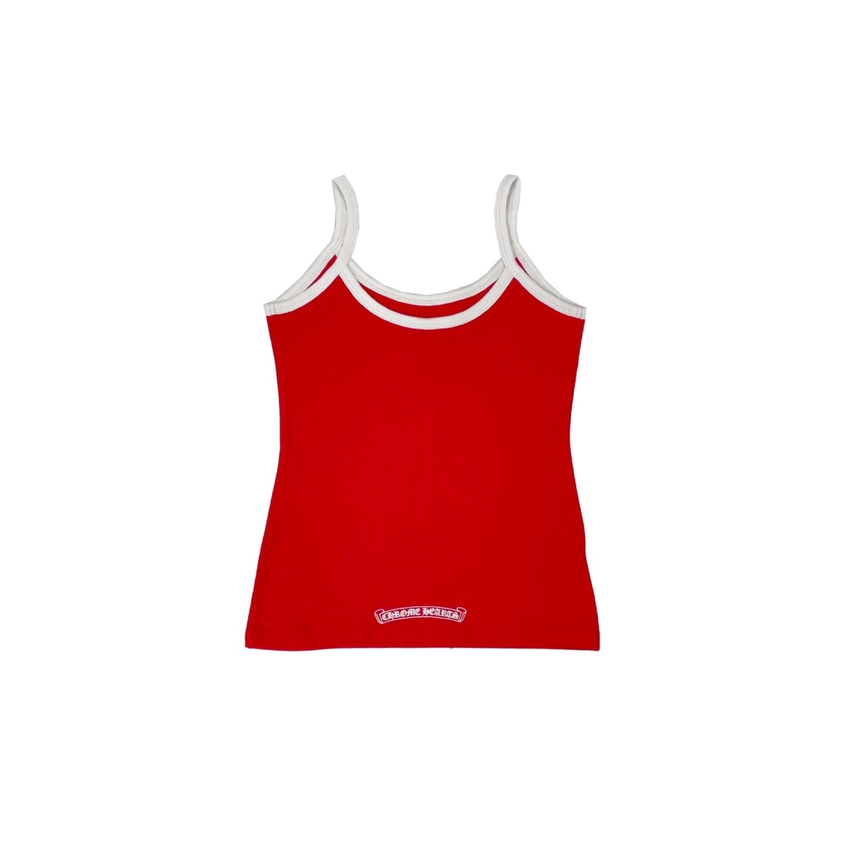 Chrome Hearts Horseshoe Logo Red White Tank Top