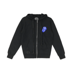 Chrome Hearts Rolling Stones Script Blue Tongue Black Zip Up Hoodie