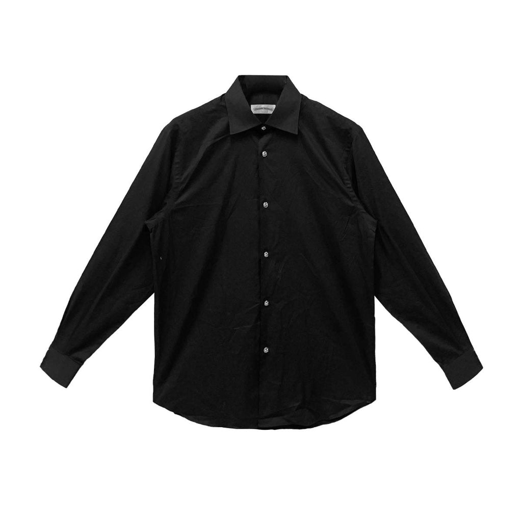 Chrome Hearts Silver BS Fleur Buttons Black Shirt