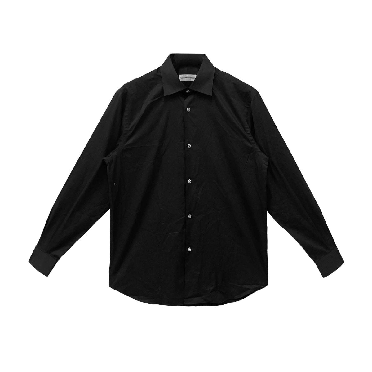 Chrome Hearts Silver BS Fleur Buttons Black Shirt