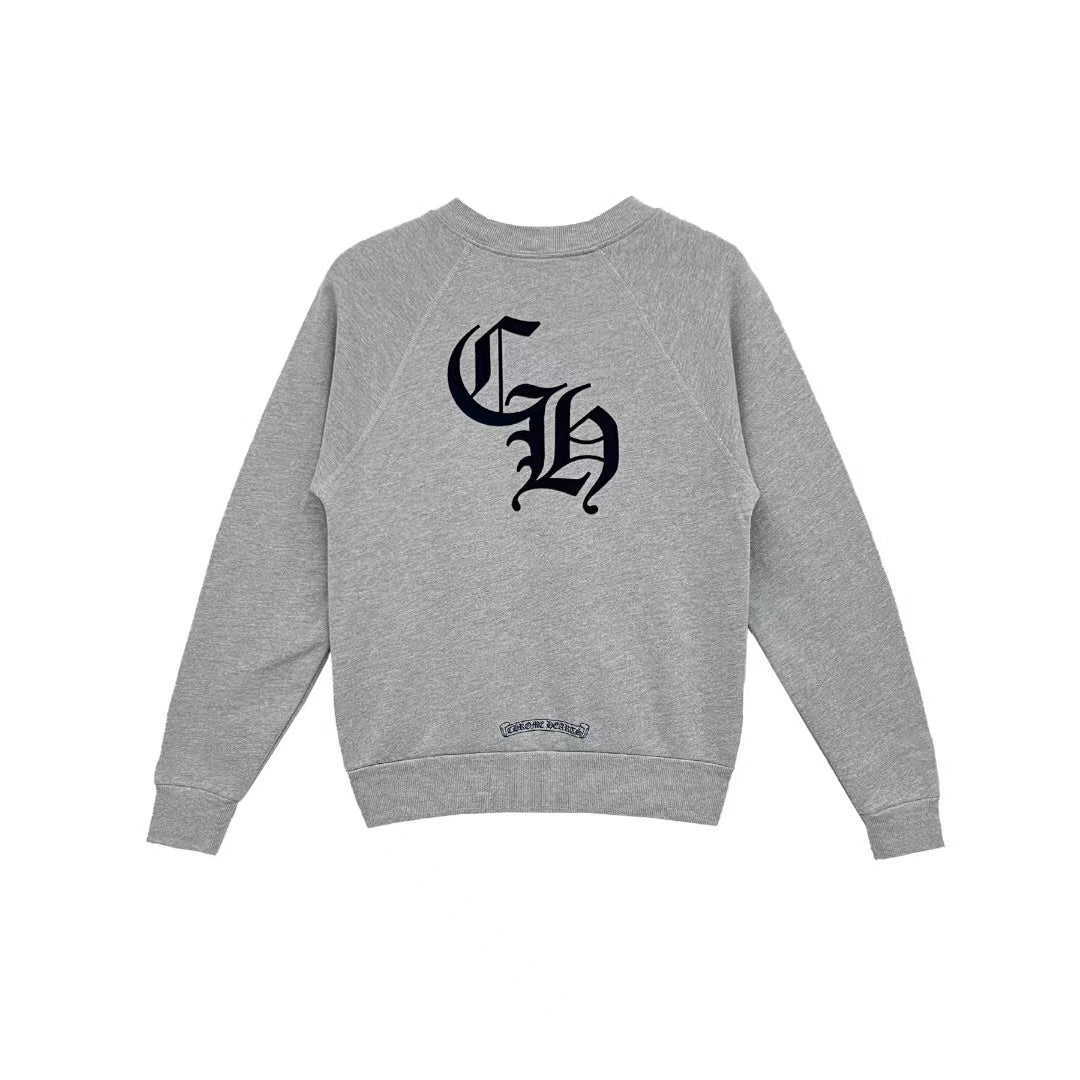 Chrome Hearts Triple Cross CH Letter Sweatshirt in Grey