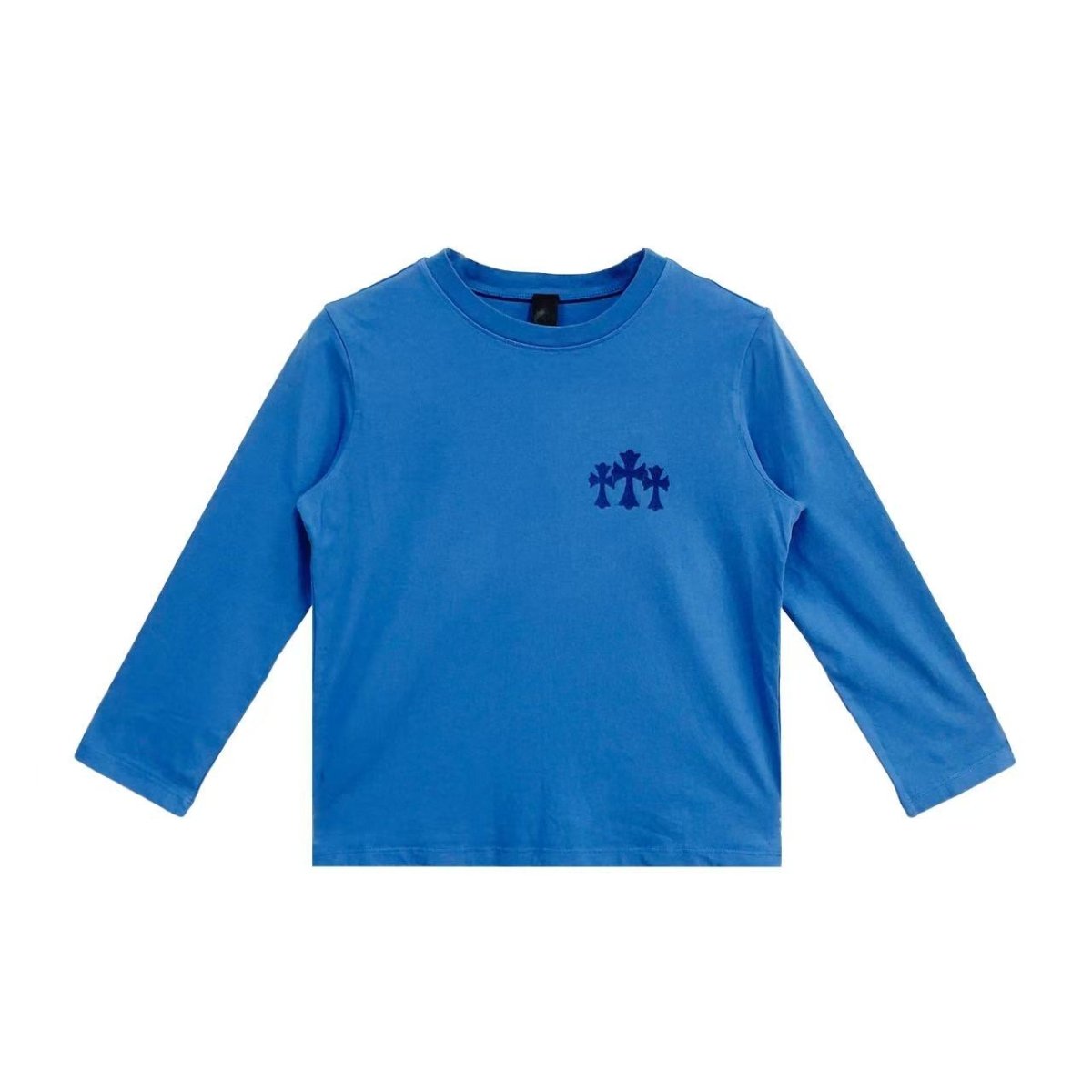 Chrome Hearts Triple Cross Hollywood Blue Long Sleeve T-Shirt Tee - back view