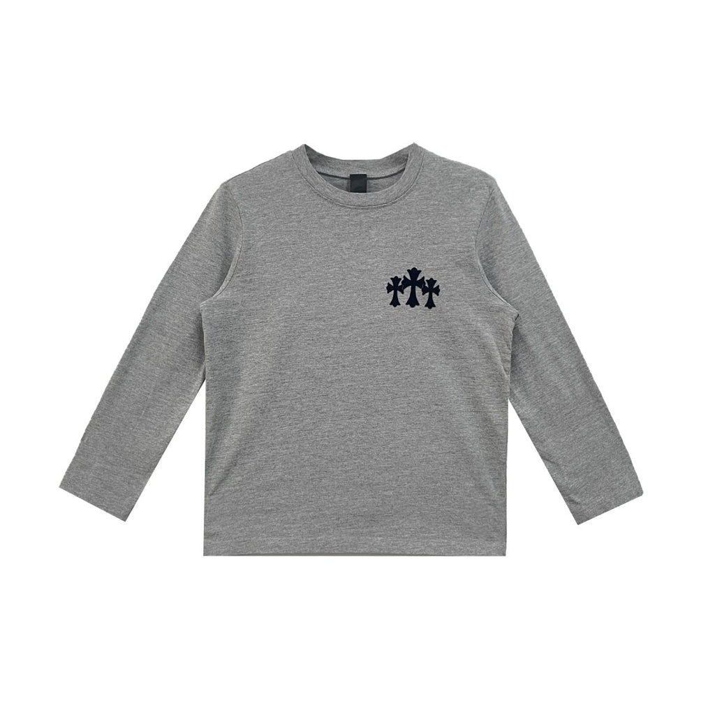 Chrome Hearts Triple Cross Hollywood Grey Long Sleeve T-Shirt Tee